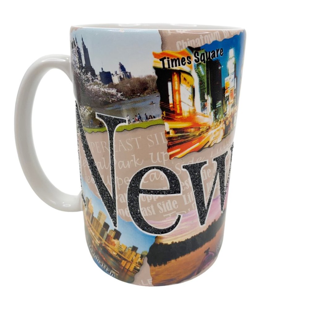 Americaware New York City Coffee Mug Cup 2007 Embossed 3D Large Handle Letters